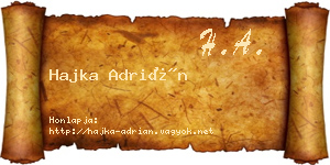 Hajka Adrián névjegykártya
